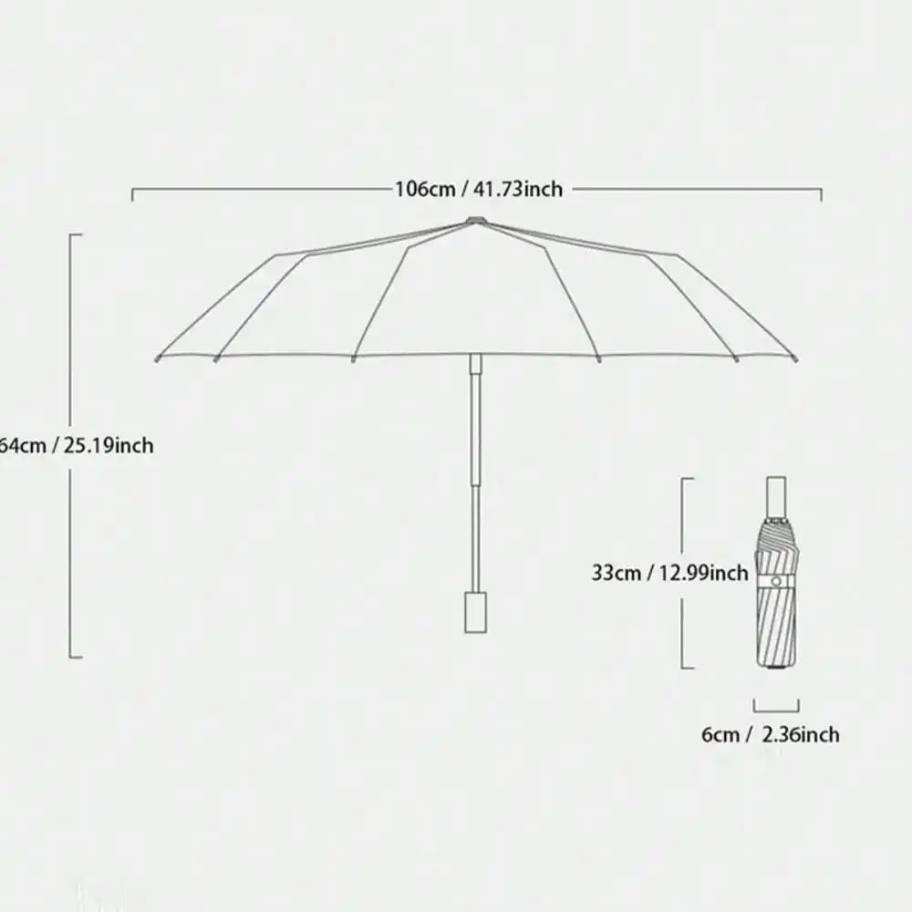 Automatic Black Glue Folding Rain Umbrella Reinforcement And Thickening For Sun And Rain Protection Umbrella