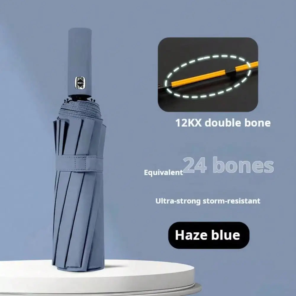 Automatic Black Glue Folding Rain Umbrella Reinforcement And Thickening For Sun And Rain Protection Umbrella