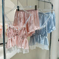 Lace Trim Home Clothes Sexy Cami&shorts 2Pcs Pajamas Suit Women Lingerie Nightgown Mini Sleepwear Pour Femme Pyjamas Outfit