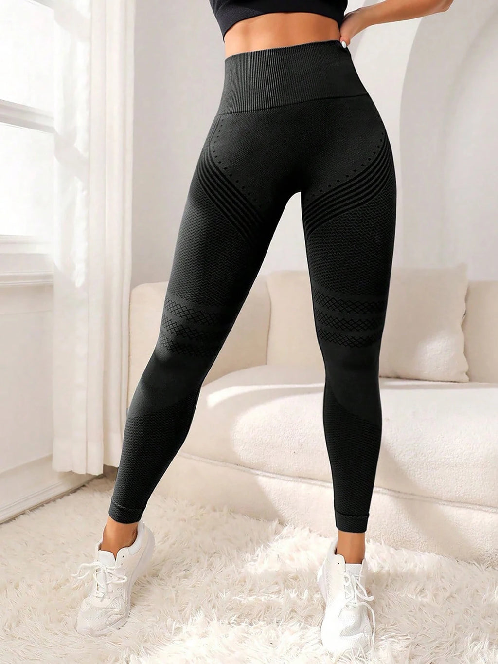 Damen Cellulite 3D Leggings, High Waist Po-Lifting Bauchkontrolle, Anti-Cellulite Leggings für Fitnessstudio Workout Yoga