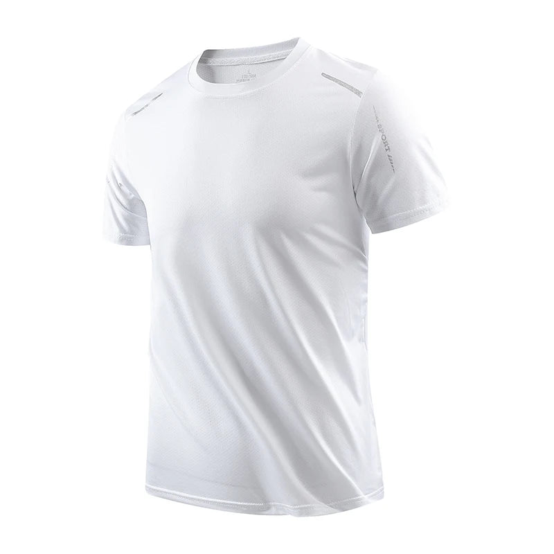 Sommer Herren Lauf-T-Shirts schnelltrocknend atmungsaktiv zum Wandern Angeln weiche Elastizität Outdoor-Sport Kurzarmshirt
