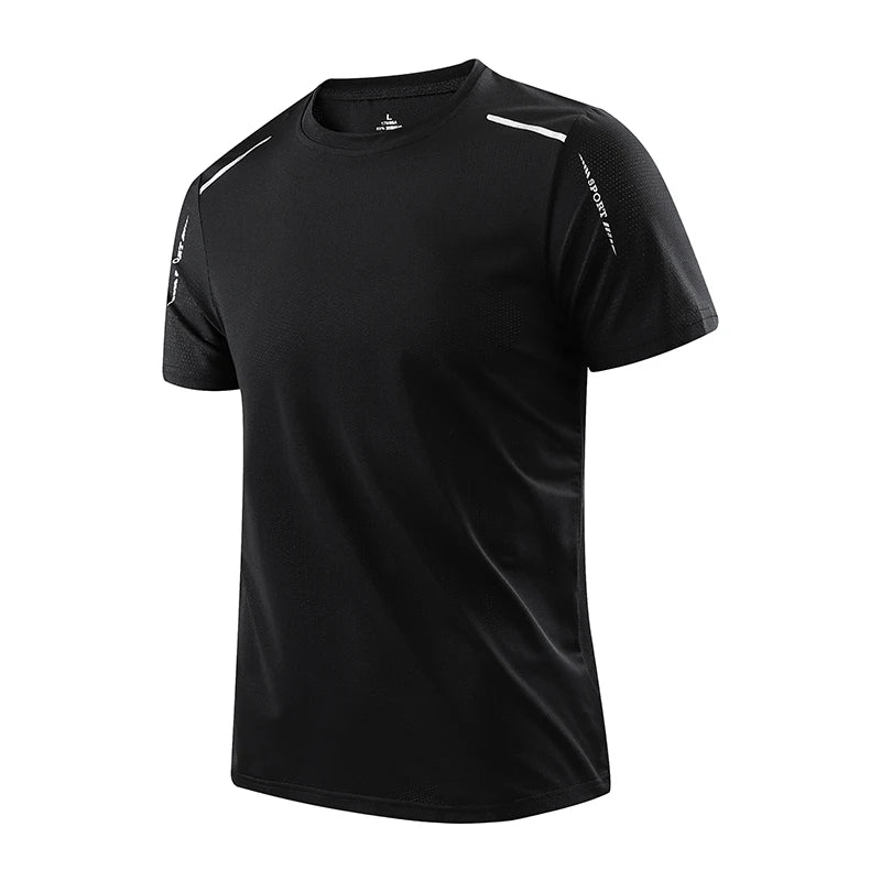 Sommer Herren Lauf-T-Shirts schnelltrocknend atmungsaktiv zum Wandern Angeln weiche Elastizität Outdoor-Sport Kurzarmshirt