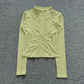 Damen Sportjacke Langarmshirt Trainingsjacke Fitnessbekleidung Yoga Sportbekleidung