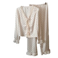 Frühling Neue Damenpyjamas 2-teiliges Set Schlafanzüge Elegant Französischer Hofstil Nachtwäsche Pyjama Pour Femme Seidensatin Homewear Lingerie
