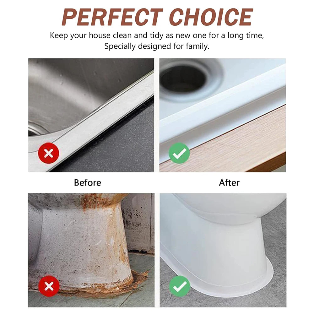 Selbstklebendes Dichtungsband PVC Öldicht Küchenspüle Kantenband Wasserdicht Bad WC Eckwandaufkleber