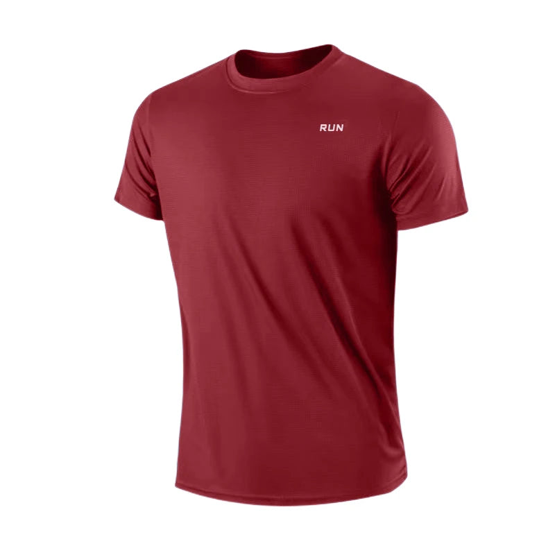 Herren schnelltrocknendes Kurzarm-T-Shirt für Fitnessstudio, Laufen, feuchtigkeitsableitend, Rundhals, Training, Übung, Fitnessstudio, Sportshirt, Oberteile, leicht
