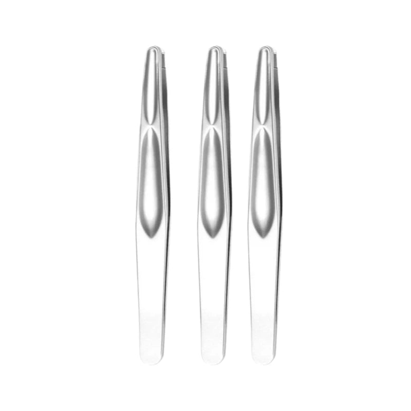 Edelstahl-Pinzette mit rundem Kopf, Augenbrauenpinzette, Haarentfernungspinzette, geeignet als Geschenk für Männer und Frauen