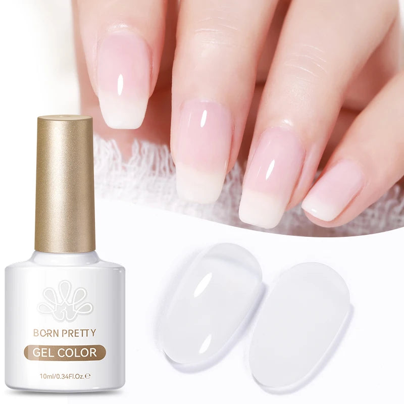 BORN PRETTY 10ml Base Gel Top Coat Rubber Gel Aufbaugel für Nägel Tools Soak Off UV LED Nagellack Funktionsgel