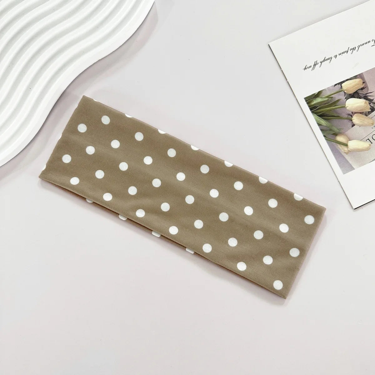 Elastisches Yoga-Stirnband für Damen mit Polka Dots, modisches Make-up-Stirnband für den Herbst, Haarschmuck, Sport- und Fitness-Stirnband