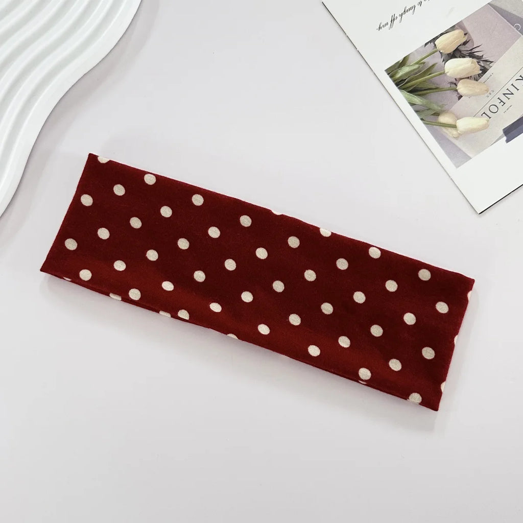 Elastisches Yoga-Stirnband für Damen mit Polka Dots, modisches Make-up-Stirnband für den Herbst, Haarschmuck, Sport- und Fitness-Stirnband
