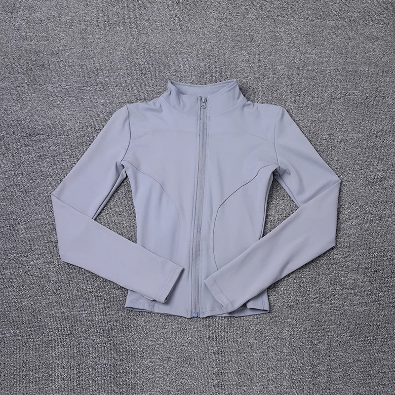 Damen Sportjacke Langarmshirt Trainingsjacke Fitnessbekleidung Yoga Sportbekleidung