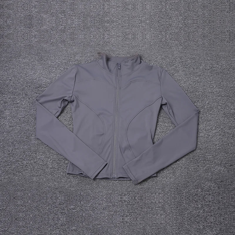 Damen Sportjacke Langarmshirt Trainingsjacke Fitnessbekleidung Yoga Sportbekleidung