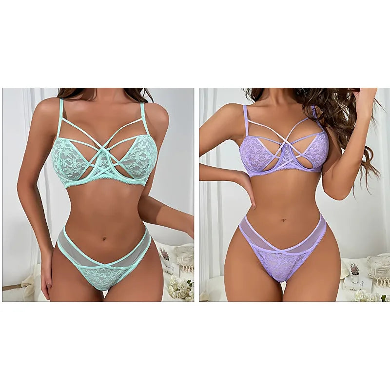 Neuheit Französische Spitze BH-Set Push Up Bügel Feiner Anti-Sack Lingerie Damen Für Alltag Party