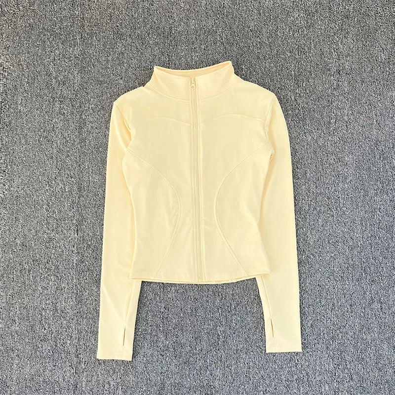 Damen Sportjacke Langarmshirt Trainingsjacke Fitnessbekleidung Yoga Sportbekleidung