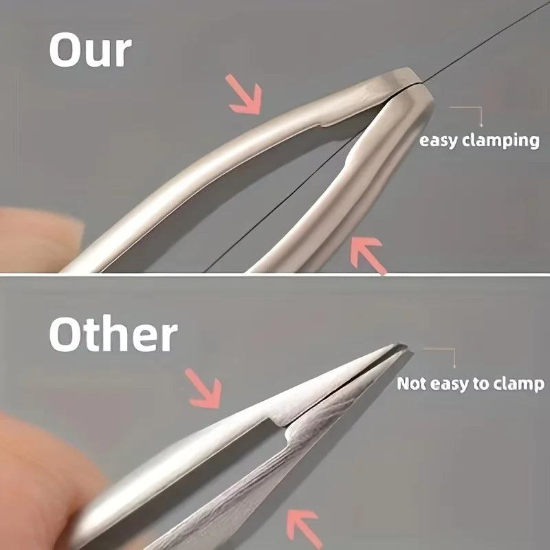 Premium Pinzette aus Edelstahl mit Rundkopf zur Entfernung von Augenbrauen- und Gesichtshaaren, nahtlose Klammern, Präzisions-Bartclip für kurze Haare