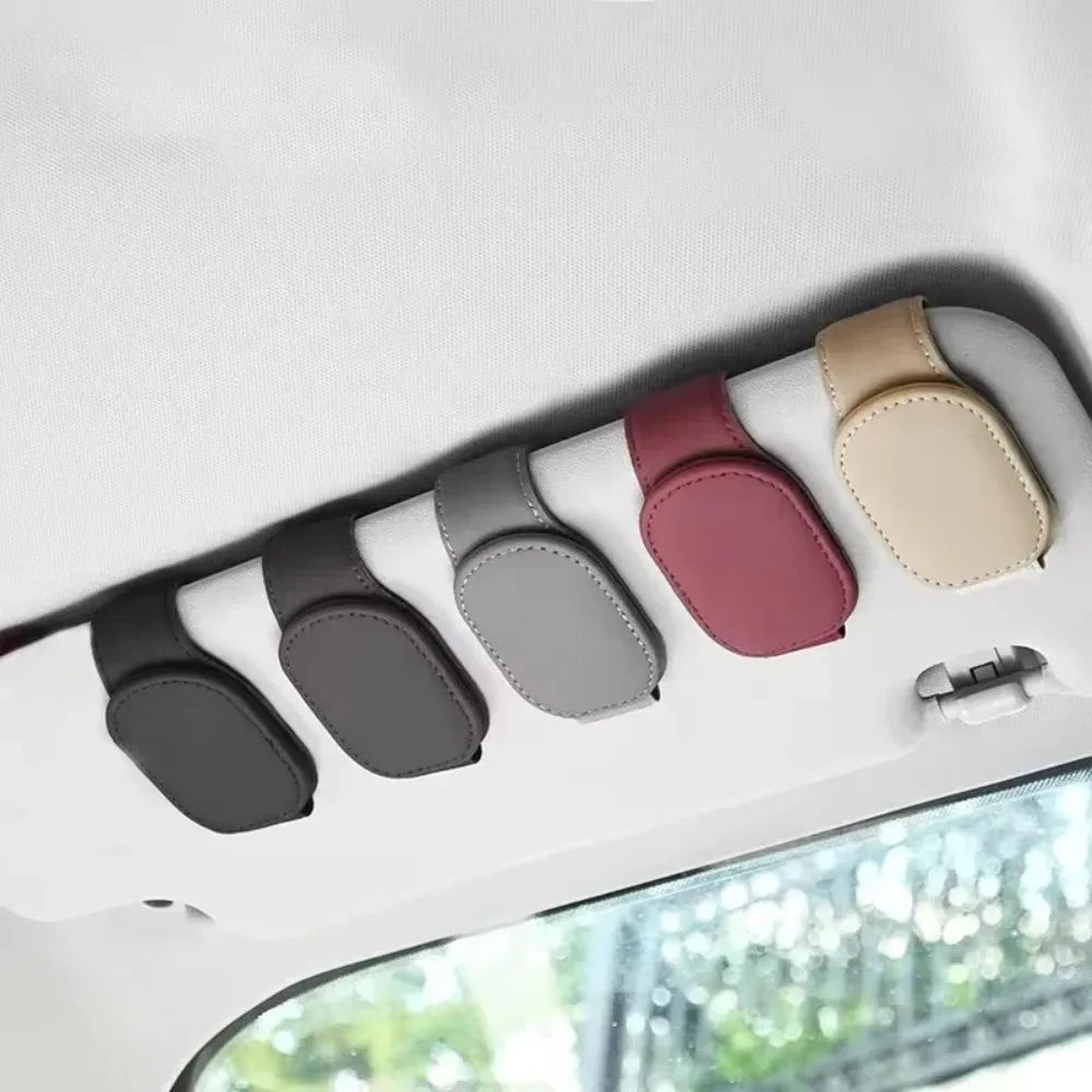Sonnenbrillenhalter ist geeignet für Auto-Sonnenblenden Magnetischer Leder-Sonnenbrillenclip und Ticketclip Auto-Sonnenblenden-Zubehör