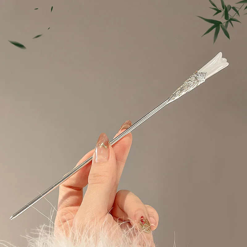 Elegant Chinese Style Hair Clip Tassel Hair Stick Traditional Floral Design Hairstyle Accessory Women Jewelry Hairpin Hairneedle