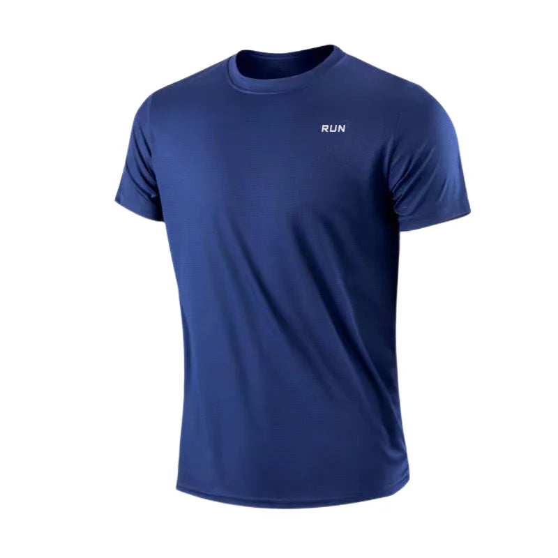 Herren schnelltrocknendes Kurzarm-T-Shirt für Fitnessstudio, Laufen, feuchtigkeitsableitend, Rundhals, Training, Übung, Fitnessstudio, Sportshirt, Oberteile, leicht