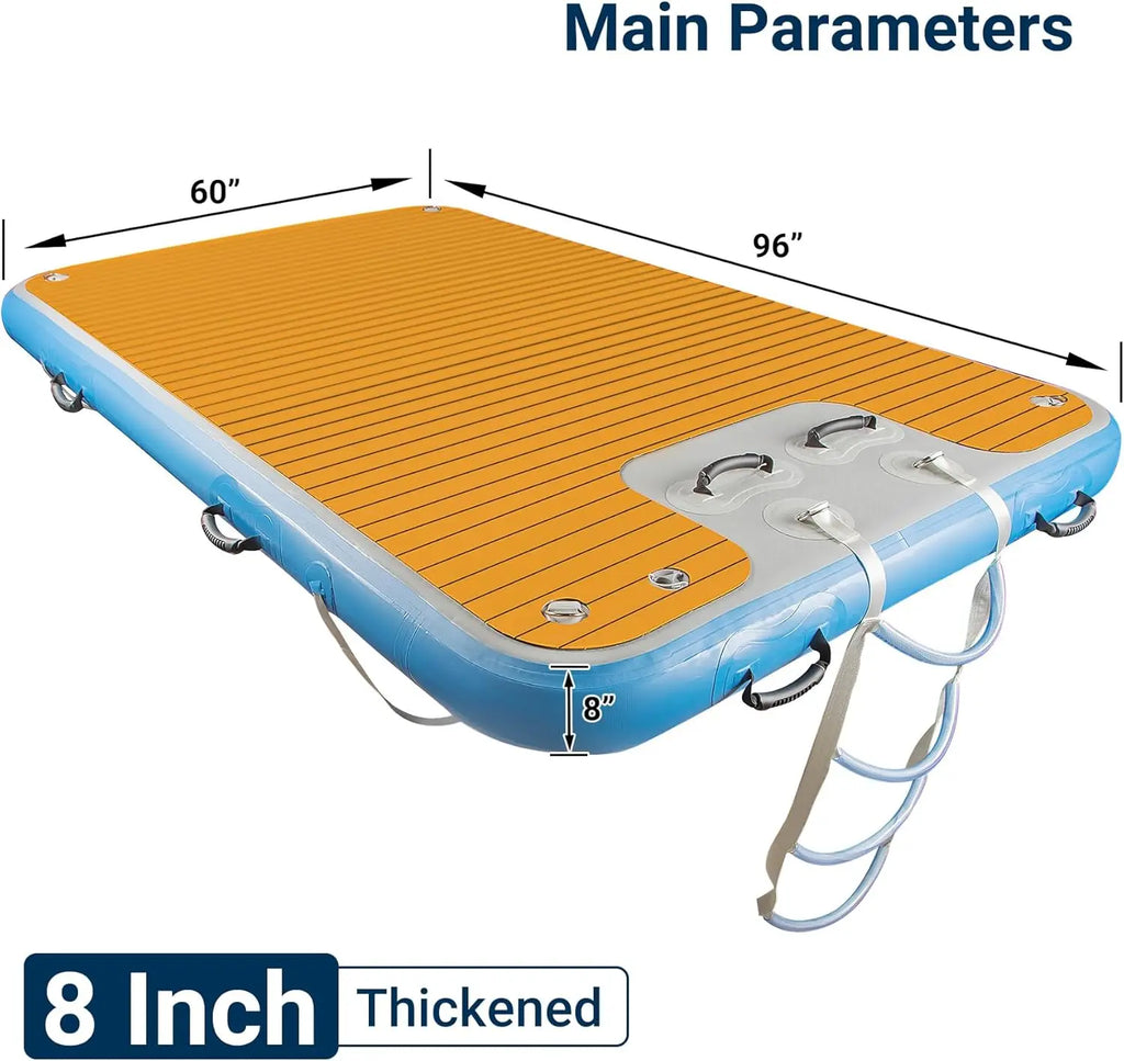 Beliebter Drop-Stitch-aufrollbarer aufblasbarer Yachtsteg schwimmender Jet-Ski-Dock Pontondeck aufblasbare Dockplattform zum Schwimmen