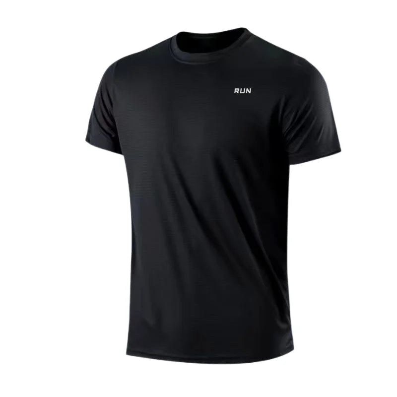 Herren schnelltrocknendes Kurzarm-T-Shirt für Fitnessstudio, Laufen, feuchtigkeitsableitend, Rundhals, Training, Übung, Fitnessstudio, Sportshirt, Oberteile, leicht