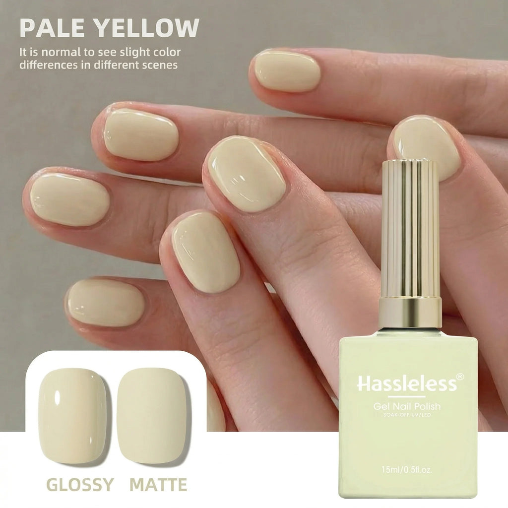 Problemloses 1 Fläschchen (15ml) Hellgelbes Vollfarben-Nagelgel — Einfacher, anfängerfreundlicher Soak-Off-Gel-Nagellack, geeignet für alle Gelegenheiten