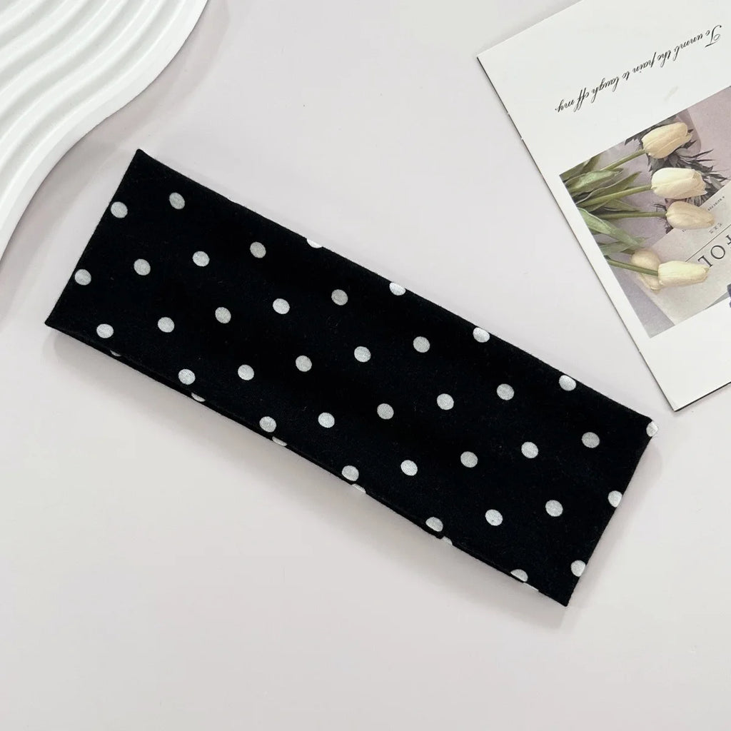 Elastisches Yoga-Stirnband für Damen mit Polka Dots, modisches Make-up-Stirnband für den Herbst, Haarschmuck, Sport- und Fitness-Stirnband