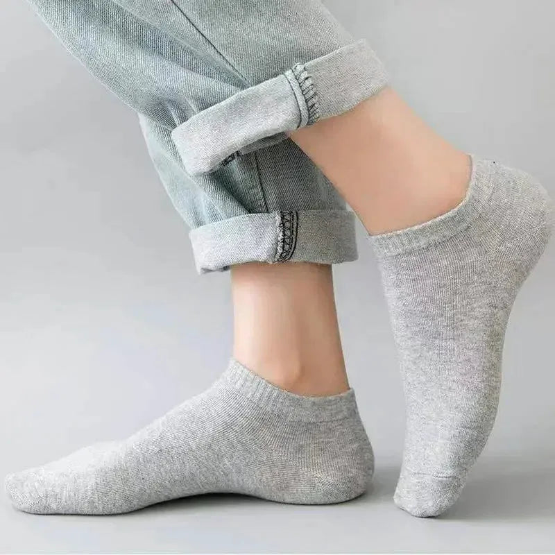 5/10 Paar Unisex-Kurzsocken Einfarbig Schwarz Weiß Grau Baumwolle Deodorant Atmungsaktive Laufsportsocken Neu Frühling Sommer