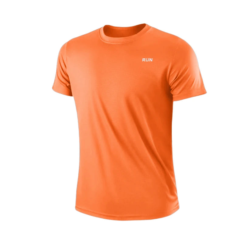 Herren schnelltrocknendes Kurzarm-T-Shirt für Fitnessstudio, Laufen, feuchtigkeitsableitend, Rundhals, Training, Übung, Fitnessstudio, Sportshirt, Oberteile, leicht