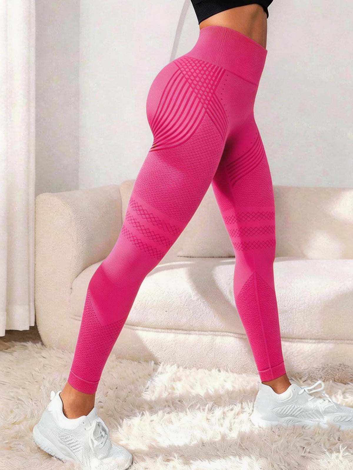 Damen Cellulite 3D Leggings, High Waist Po-Lifting Bauchkontrolle, Anti-Cellulite Leggings für Fitnessstudio Workout Yoga