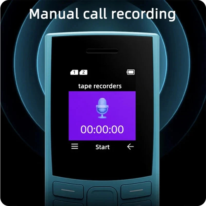 Finnland hat 105 2023 Bluetooth 5.0 Mobiltelefon 4G-Netz Dual-SIM 1,8" Akku UKW-Radio Anrufaufzeichnung Hebräische Tasten im Telefon hergestellt