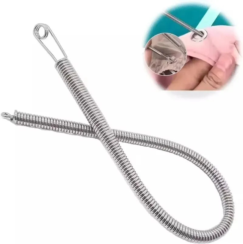 Biegsamer Feder-Kordelzug-Einfädler-Clip für Hosen Hoodies Gummiband Spitze Kordel Flexibler Kordelzug zum Einfädeln DIY Nähzubehör