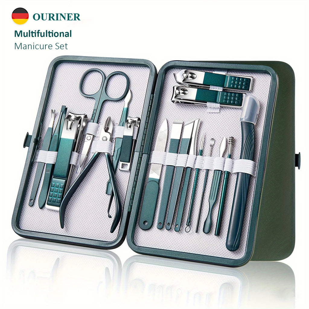 Professionelles 7/10/12/18-teiliges Nagelpflegeset aus Edelstahl Maniküre & Pediküre Set Nagelknipser Set mit Reiseetui