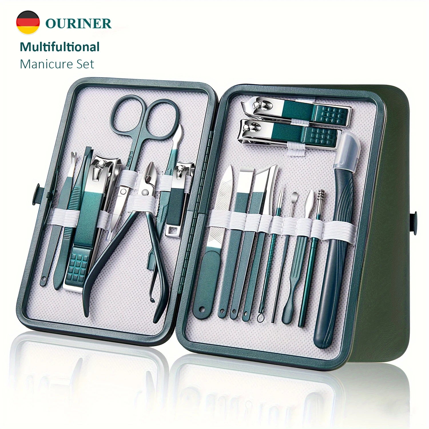 Professionelles 7/10/12/18-teiliges Nagelpflegeset aus Edelstahl Maniküre & Pediküre Set Nagelknipser Set mit Reiseetui