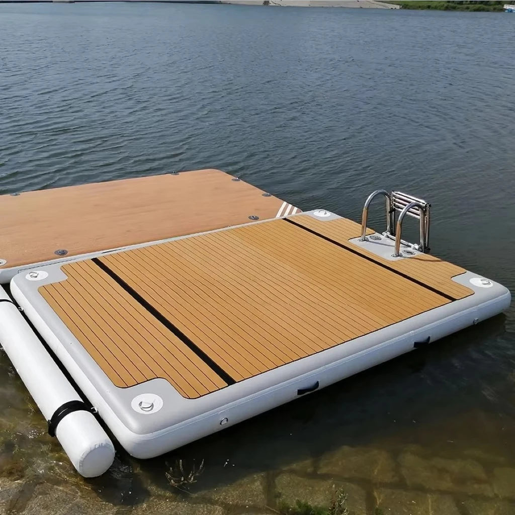 Beliebter Drop-Stitch-aufrollbarer aufblasbarer Yachtsteg schwimmender Jet-Ski-Dock Pontondeck aufblasbare Dockplattform zum Schwimmen