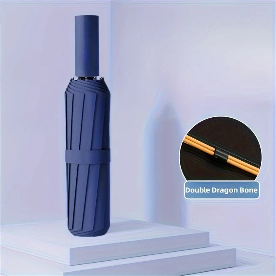 Automatic Black Glue Folding Rain Umbrella Reinforcement And Thickening For Sun And Rain Protection Umbrella