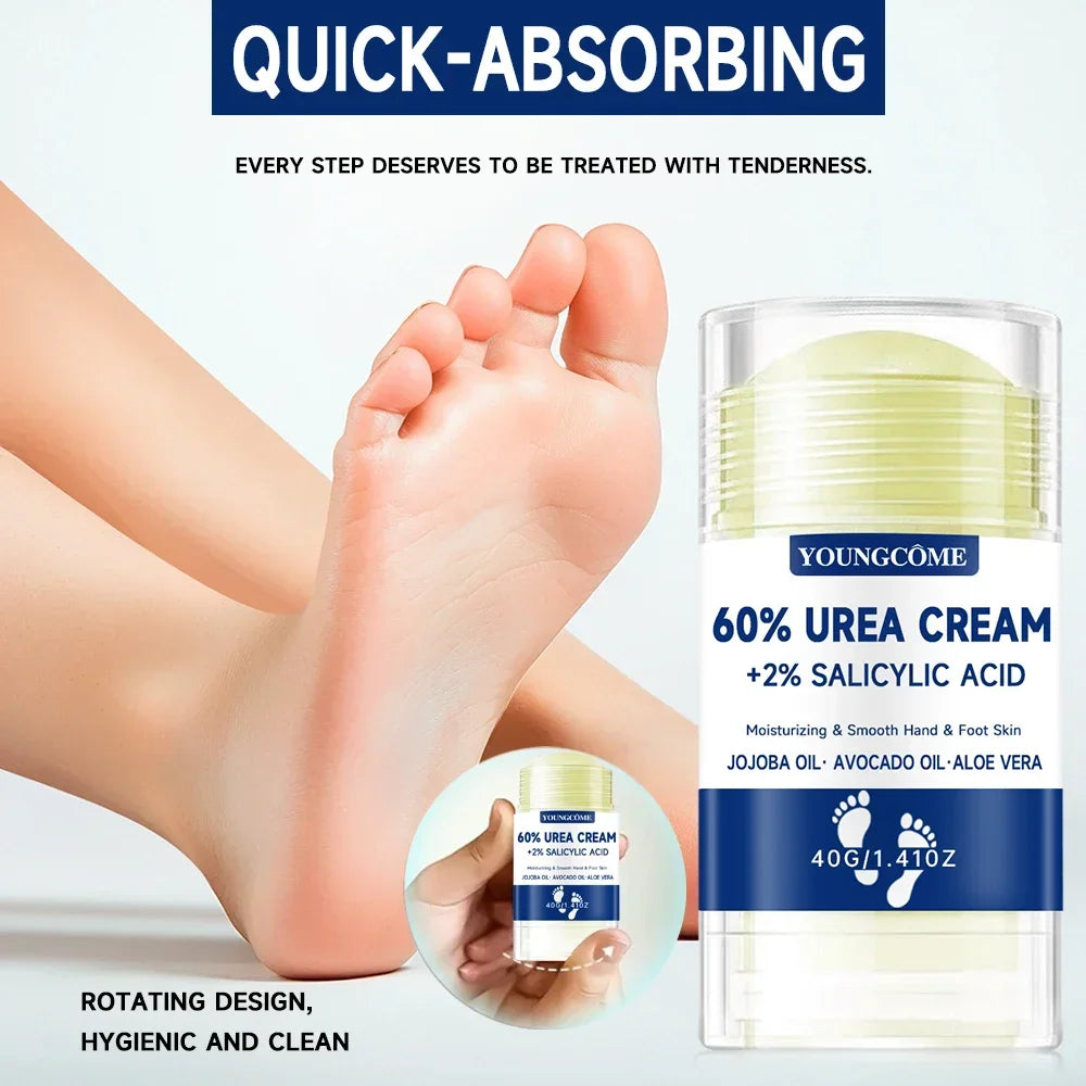 Fußcreme mit 60% Urea + 2% Salicylsäure Intensive feuchtigkeitsspendende Fuß- und Handpflege Feuchtigkeitscreme für Füße und Hände