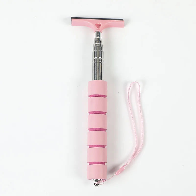 Car Rearview Mirror Wiper Telescopic Handle Car Rearview Mirror Wiper Durable Stainless Auto Glass Cleaning Tools Cleaning Brush