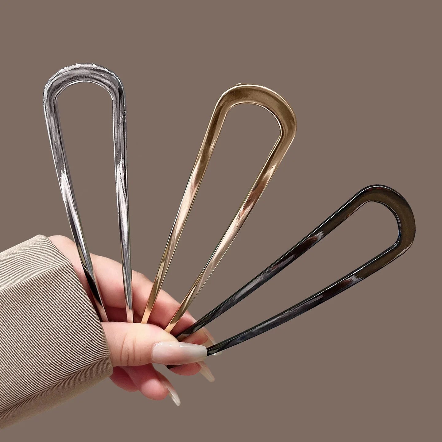 U-förmige Haargabel Mode Schildpatt Acetat Acryl Haarnadel Geometrischer Kopfschmuck Haarstäbe Frauen Mädchen Haar-Accessoires