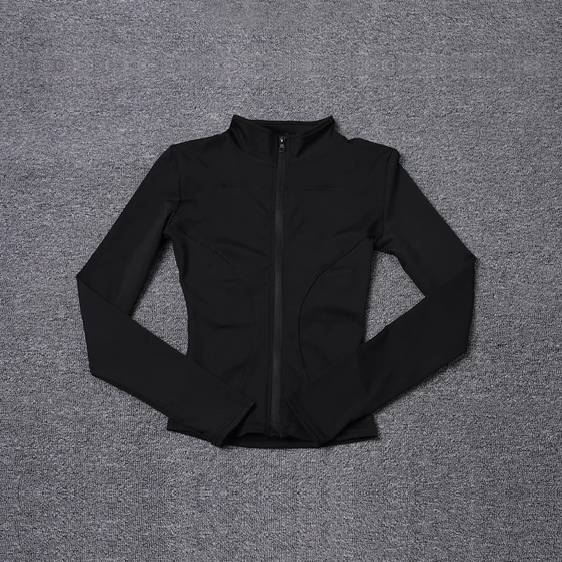 Damen Sportjacke Langarmshirt Trainingsjacke Fitnessbekleidung Yoga Sportbekleidung