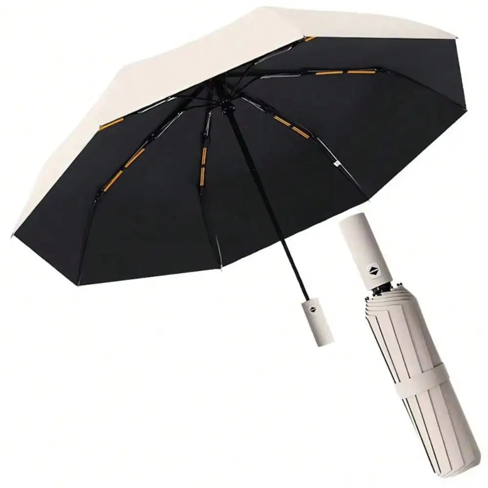 Automatic Black Glue Folding Rain Umbrella Reinforcement And Thickening For Sun And Rain Protection Umbrella