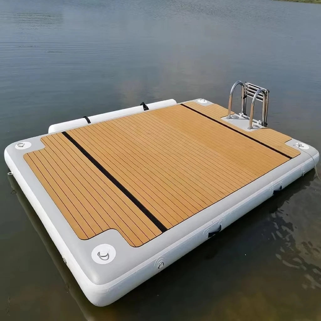 Beliebter Drop-Stitch-aufrollbarer aufblasbarer Yachtsteg schwimmender Jet-Ski-Dock Pontondeck aufblasbare Dockplattform zum Schwimmen