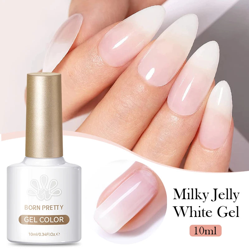 BORN PRETTY 10ml Base Gel Top Coat Rubber Gel Aufbaugel für Nägel Tools Soak Off UV LED Nagellack Funktionsgel