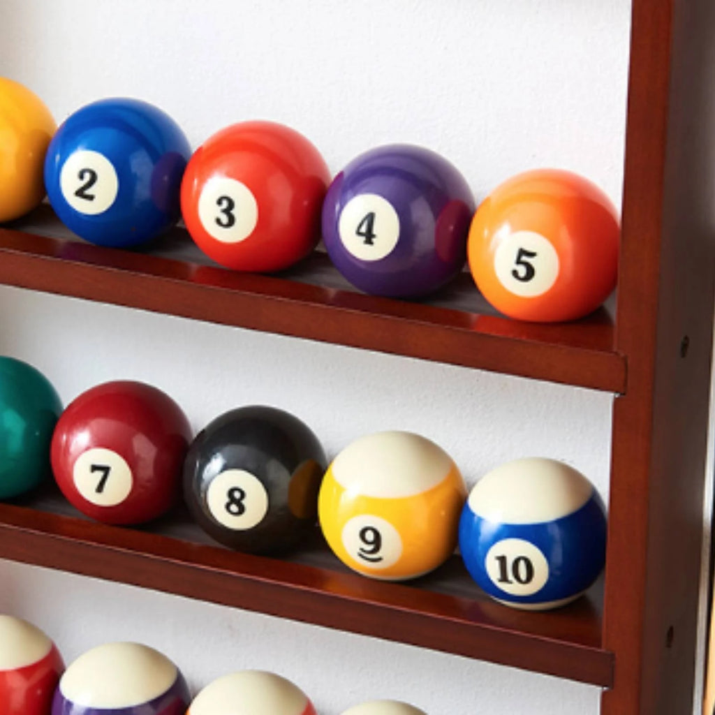 Pool Cue Rack with Accessory Storage Hardwood Pool Cue Rack Sturdy Easy to Install for Game Room, Home Bar