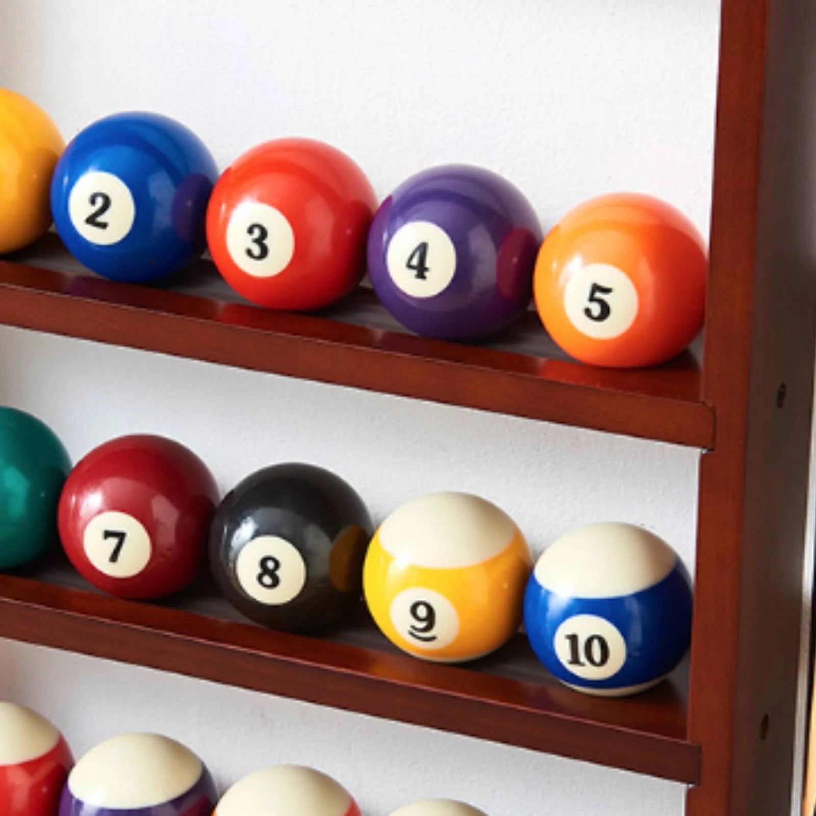 Pool Cue Rack with Accessory Storage Hardwood Pool Cue Rack Sturdy Easy to Install for Game Room, Home Bar