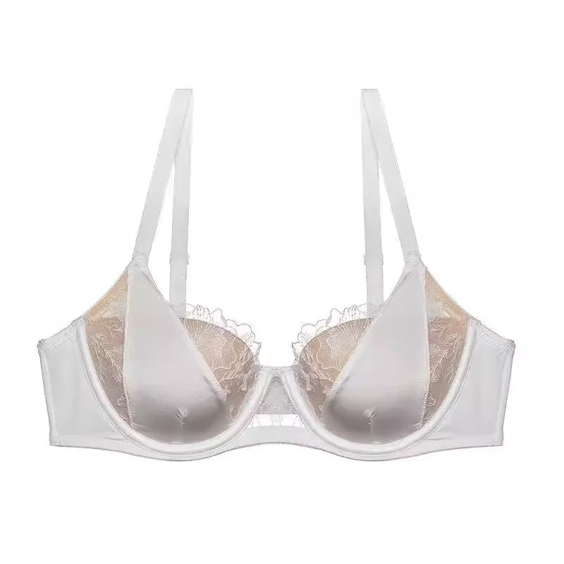 Ensemble Lingerie Dentelle Brodée Sexy Pour Femmes, Soutien-Gorge Minimiseur, Armature Douce Anti Affaissement Confort Quotidien