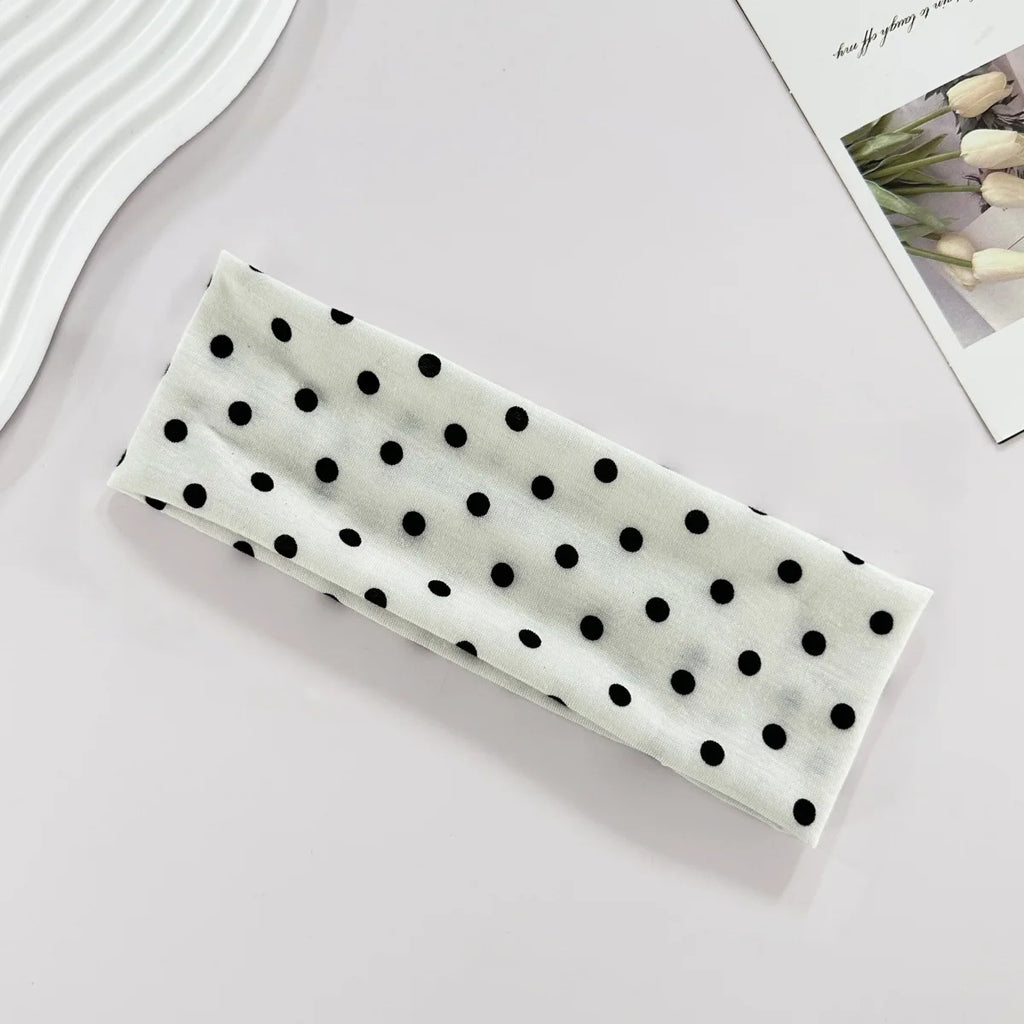 Elastisches Yoga-Stirnband für Damen mit Polka Dots, modisches Make-up-Stirnband für den Herbst, Haarschmuck, Sport- und Fitness-Stirnband