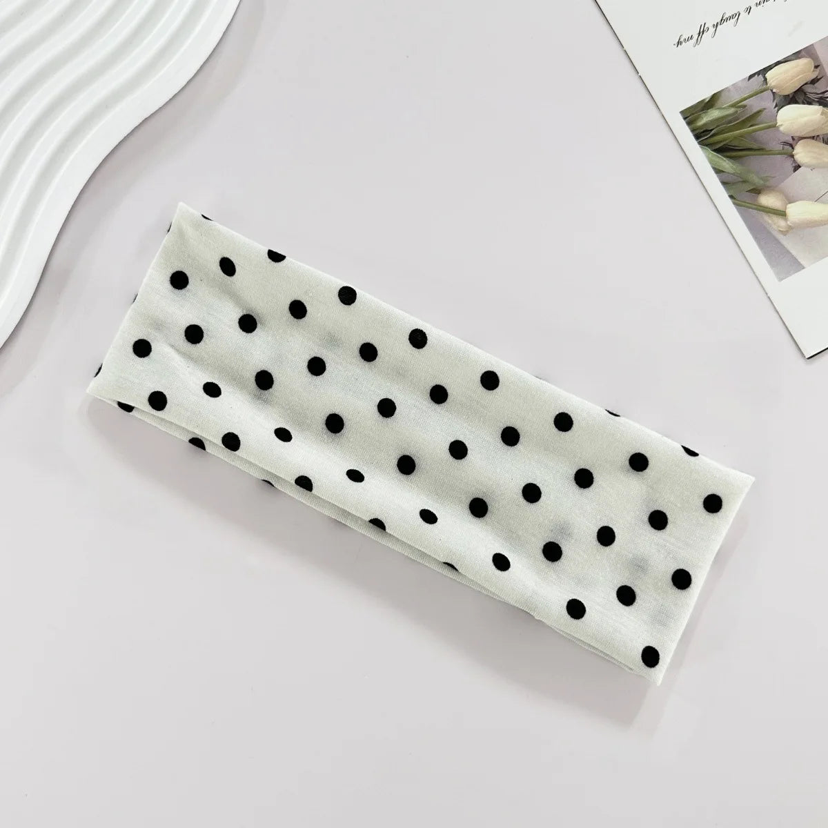 Elastisches Yoga-Stirnband für Damen mit Polka Dots, modisches Make-up-Stirnband für den Herbst, Haarschmuck, Sport- und Fitness-Stirnband