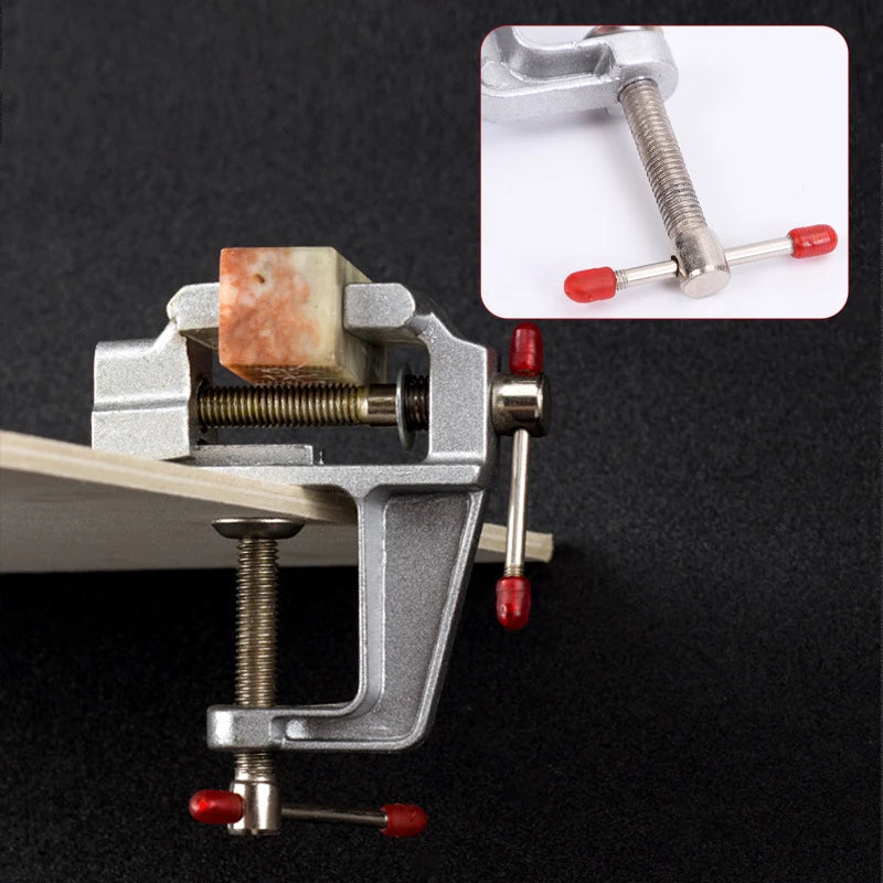 Mini-Schraubstock, Multifunktional, 3,5" Aluminium, Miniatur, kleiner Juwelierschraubstock, Hobby-Tischklemme, Flachzange, Werkzeug-Schraubstock