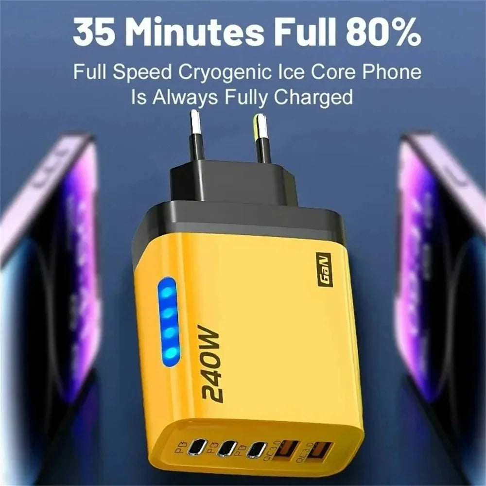 240W USB C Charger Quick Charge QC 3.0 PD Fast Charging Type C Phone Charger Adapter for iPhone Samsung Xiaomi Wall USB Chargers