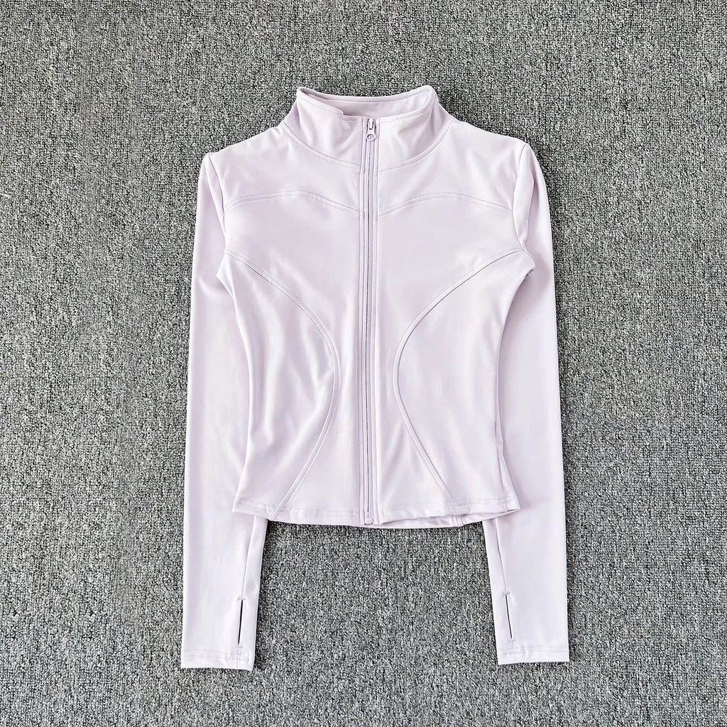 Damen Sportjacke Langarmshirt Trainingsjacke Fitnessbekleidung Yoga Sportbekleidung
